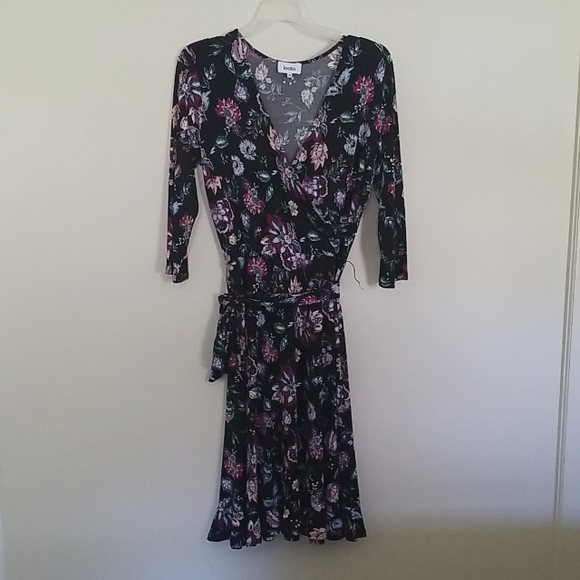 Leota Libby Faux Wrap Dress Medium 